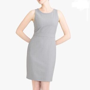 J.Crew Sheath Dress Women Size 8 Gray Sleeveless Stretch Lined Career Work